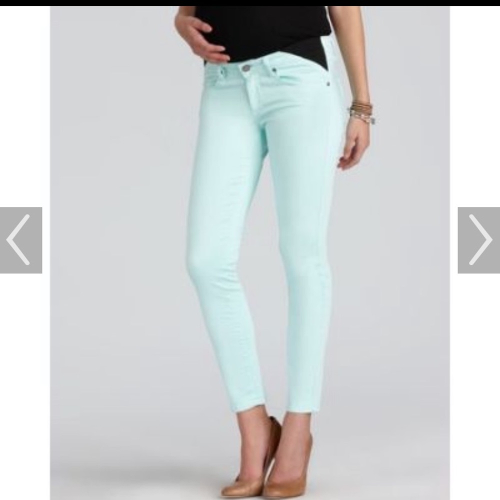 NWOT paige maternity verdugo mint jeans